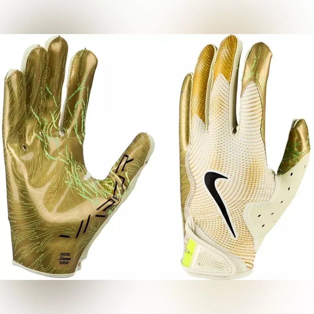 Nike Vapor Jet 8.0 Energy Swag Football Gloves Gold/White